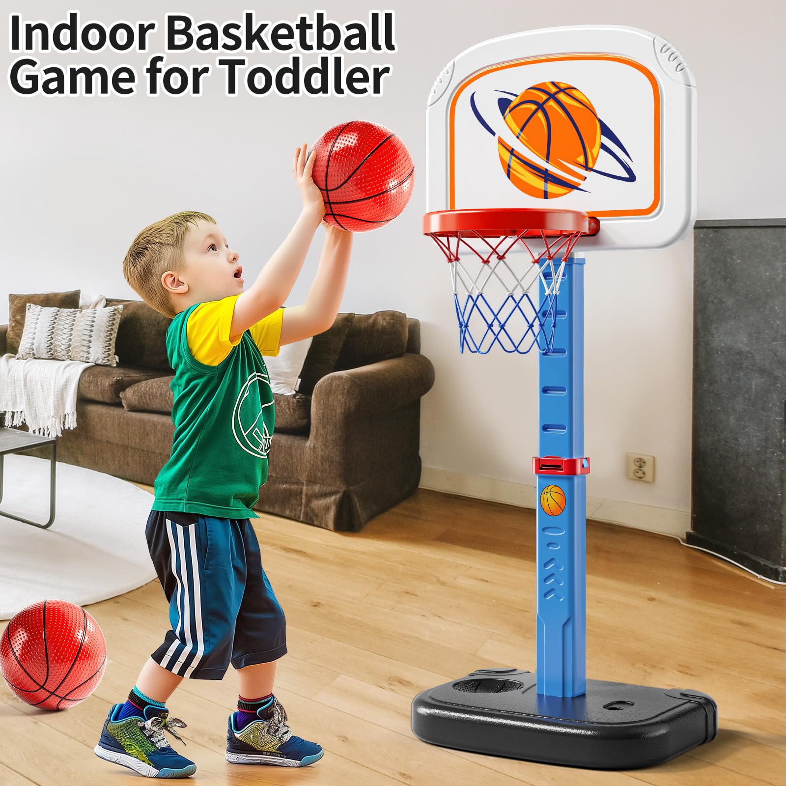 Swimming Pool Basketball Hoop – Adjustable with 4 Balls for Kids Ages 3–8