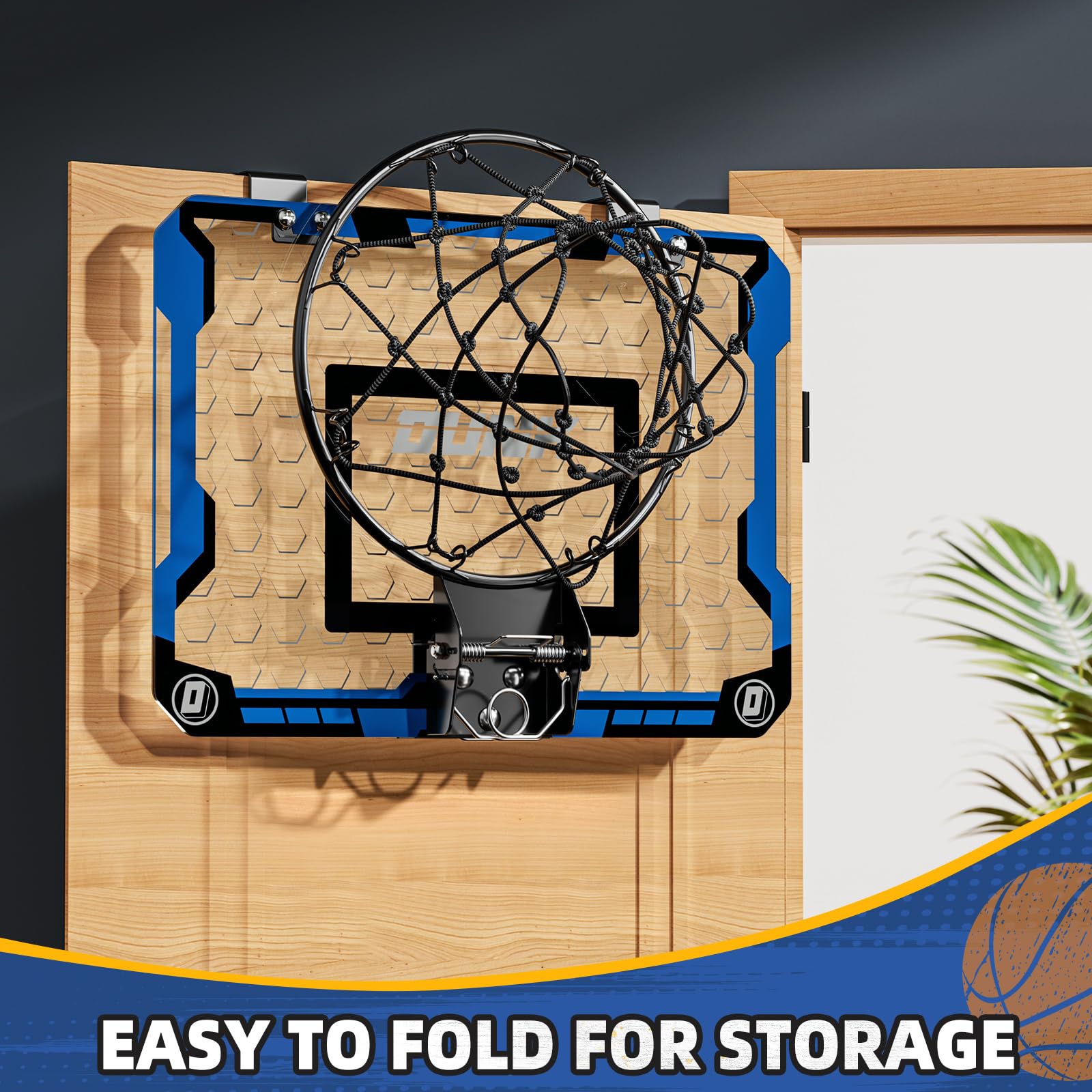 Over-the-Door Mini Basketball Hoop – Includes 4 Balls, for Kids Ages 5–12+