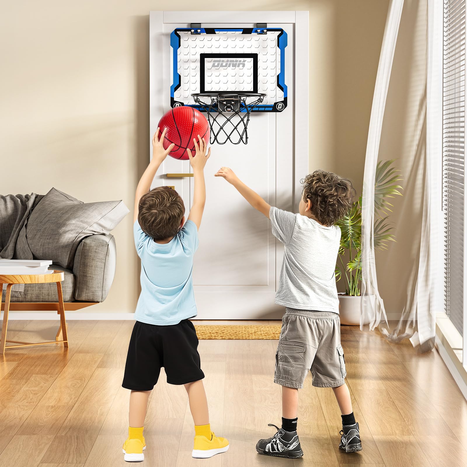 Over-the-Door Mini Basketball Hoop – Includes 4 Balls, for Kids Ages 5–12+