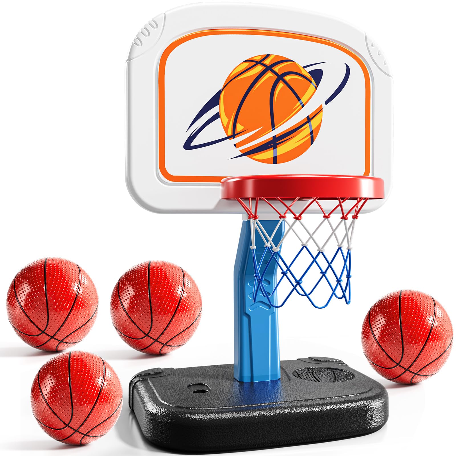 Swimming Pool Basketball Hoop – Adjustable with 4 Balls for Kids Ages 3–8