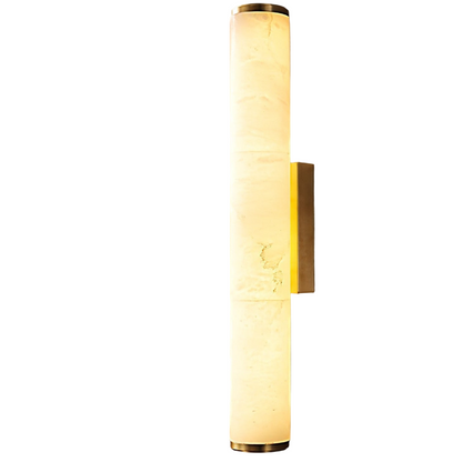 Modern Marble LED Wall Sconce Light, Copper Finish Minimalist Wall Lamp