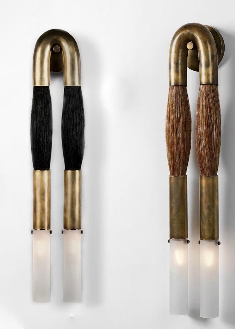 Modern Brass and Glass Wall Sconce
