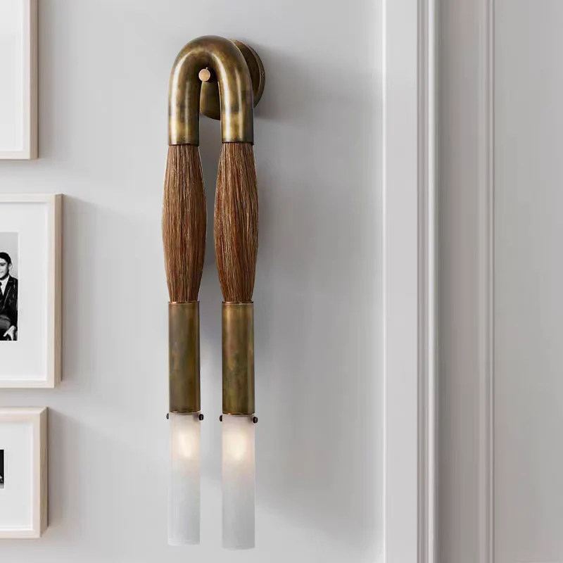 Modern Brass and Glass Wall Sconce