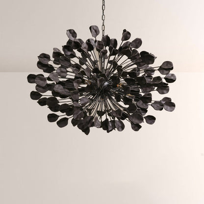 Modern Ceramic Leaf Chandelier Brass