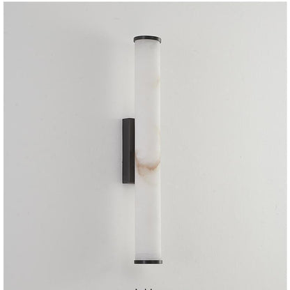 Modern Marble LED Wall Sconce Light, Copper Finish Minimalist Wall Lamp