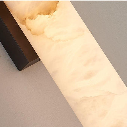 Modern Marble LED Wall Sconce Light, Copper Finish Minimalist Wall Lamp