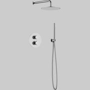 Pluvia Brushed Stainless Steel Thermostatic Concealed Shower Set
