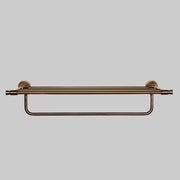 Domus Brushed Antique Brass Knurled Towel Shelf With Rail