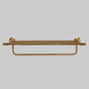Domus Brushed Brass Knurled Towel Shelf With Rail