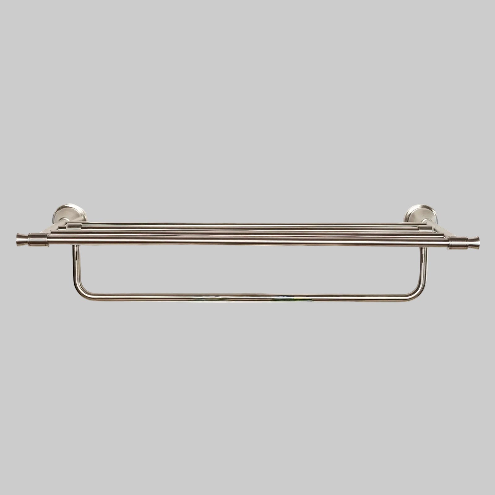 Domus Brushed Stainless Knurled Towel Shelf With Rail