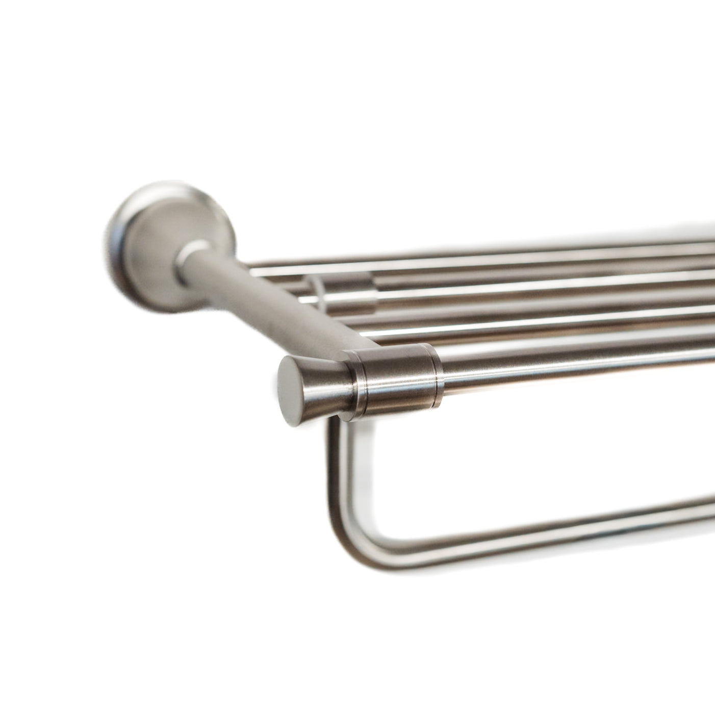 Domus Brushed Stainless Knurled Towel Shelf With Rail